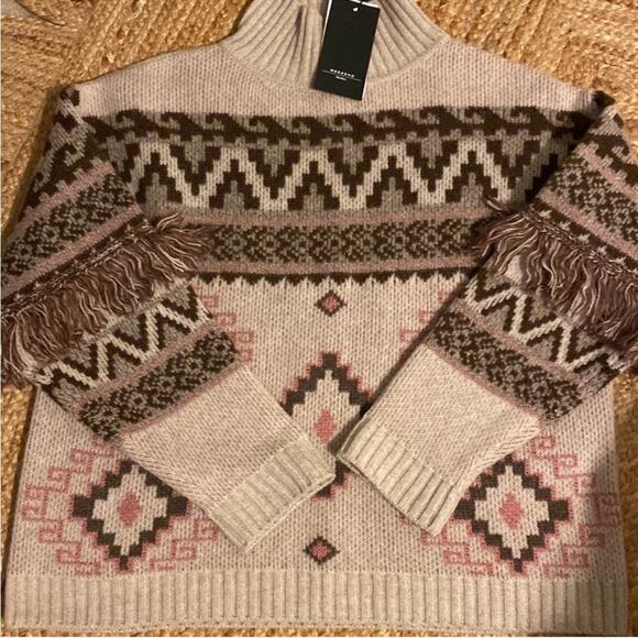 NWT MaxMara Weekend Schermo Wool Blend Jacquard Sweater Medium - Picture 3 of 4